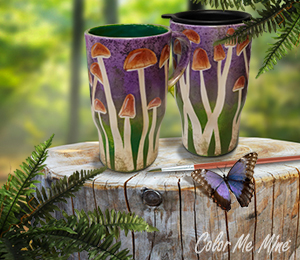 Color Me Mine Mushroom Mugs