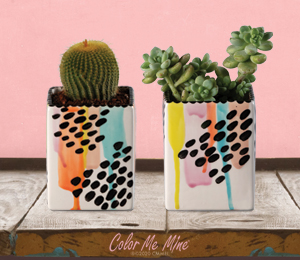 Color Me Mine Drippy Square Planters