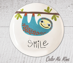 Color Me Mine Sloth Smile Plate