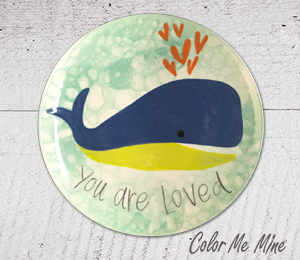 Color Me Mine Whale Love Plate