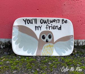 Color Me Mine Owl Plate