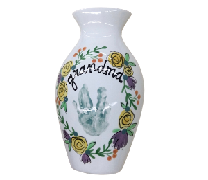 Color Me Mine Floral Handprint Vase