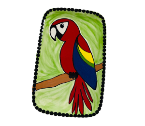 Color Me Mine Scarlet Macaw Plate