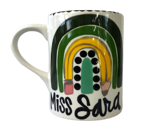 Color Me Mine Green Rainbow Mug