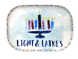Color Me Mine Hanukkah Light & Latkes Platter