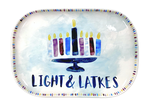 Color Me Mine Light & Latkes Platter