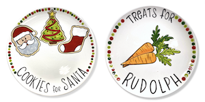 Color Me Mine Santa & Rudolph Plates