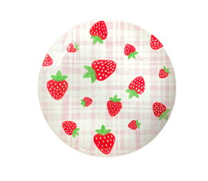 Color Me Mine Strawberry Plaid Plate