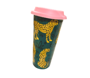 Color Me Mine Cheetah Travel Mug