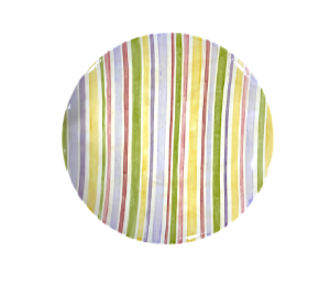 Color Me Mine Striped Fall Plate