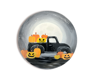 Color Me Mine Pumpkin Truck Plate