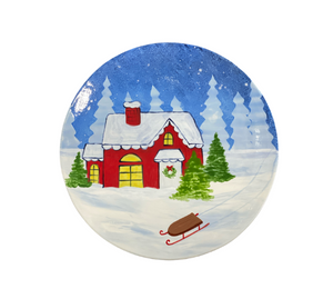 Color Me Mine Christmas Cabin Plate