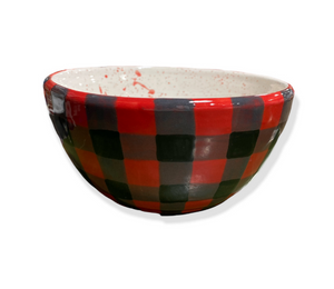 Color Me Mine Buffalo Check Bowl