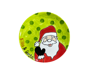 Color Me Mine Peeking Santa Plate