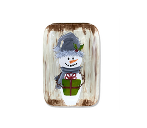 Color Me Mine Rustic Snowman Platter