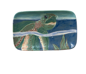 Color Me Mine Swimming Turtle Plate