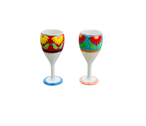 Color Me Mine Floral Wine Glass Set